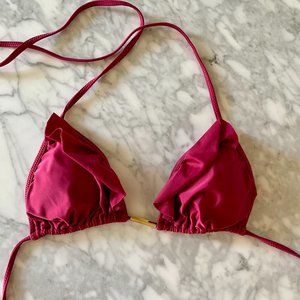 Brand New - Vix Swimwear Cherry Ruffle Top, Large